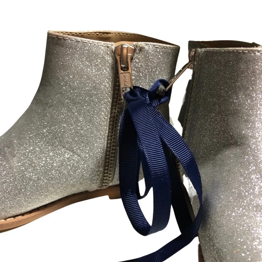 Janie and Jack Boots Sparkly Silver  Size 9 NEW WITH TAGS